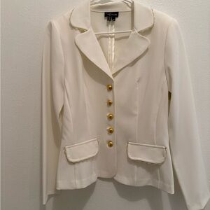 Elegant My Michelle White Blazer with Gold Buttons  Sz 11/12 NWT